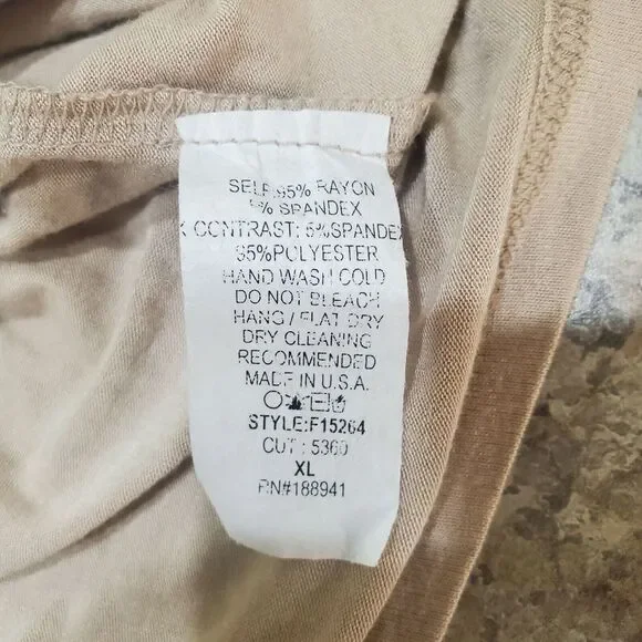 Flats and Heels Tank Womens XLarge Brown Short Sleeve Brown Floral Ladie Casual - Picture 6 of 6